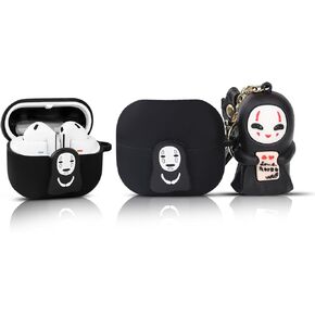 Case for Samsung Galaxy Buds 3 and for Galaxy Buds 3 Pro Earbuds with Doll and Carabiner, Silicone Charging Shockproof Protective Cover with Cartoon Skin Design for Man Woman Teen (MN)