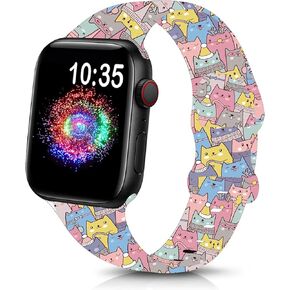 Cute Sport Wristband Compatible with Apple Watch Band 40mm 44mm 46mm 41mm 45mm 38mm 42mm 49mm,Soft Silicone Replacement Strap for iWatch Series 10 9 Ultra SE 8 7 6 5 4 3 2 1 for Women Men