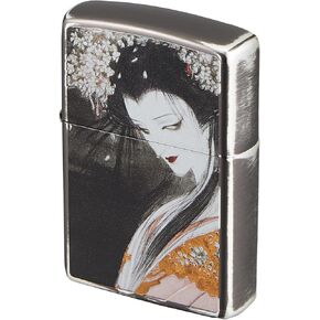 Yoshitaka Amano ZIPPO Lighter Sakura Princess Zippo USED Processing Zippo Silver Black Bush Medium