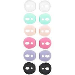 6 Pairs Super Thin Ear Tips Ear pod Covers Tips Compatible with Air Pod Both 2&1 Wireless Earphone, Fit in Earpod Case, 6 Colors 6 Pairs