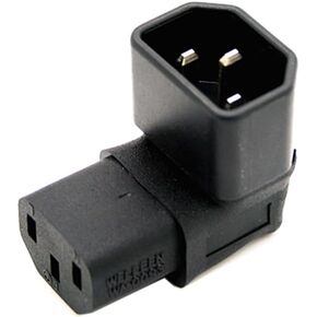 JSER IEC Male C14 to Up Direction Right Angled 90 Degree IEC Female C13 Power Extension Adapter 220V 10A Max