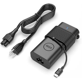 USB-C Dell Laptop Charger,65W AC Adapter Replacement for DELL XPS 13 /DELL Chromebook 3100 3400/ DELL Latitude 5420 5400 HA65NM190 Laptop Supply Cord