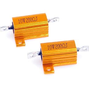 10 Watt 200 Ohm 5% Wirewound Resistor Electronic Aluminium Shell Resistor Gold (Pack of 2)