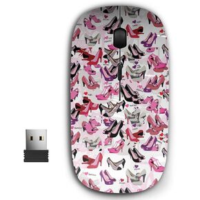 2.4G Ergonomic Portable USB Wireless Mouse for PC, Laptop, Computer, Notebook with Nano Receiver (Ladies High Heels Shoes)