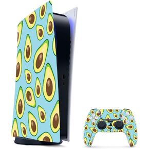 MightySkins Gaming Skin for PS5 / Playstation 5 Digital Edition Bundle - Blue Avocados | Protective Viny wrap | Easy to Apply and Change Styles | Made in The USA