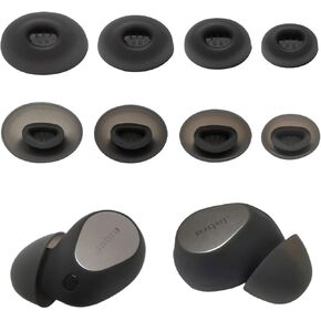 Silicone Ear Tips for Jabra Elite 10 Replacement Earbuds Tips Jabra Elite 10 Rubber Tips 4 Pairs, Black