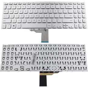 US Layout Keyboard Replacement Compatible with ASUS P1504 VivoBook 15 A516 X512DA X512DK X512FA X512FB F512DA S512F S512FA S512FJ V5000FL FL8700 Y5200F Vivobook Ultra 15 A512FL (Silver, No Backlit)