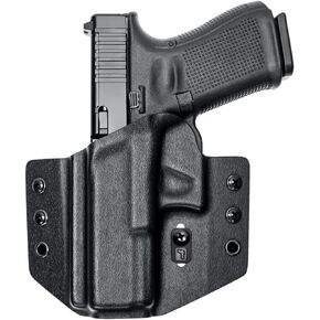 Tulster OWB Contour Holster in Left Hand fits: Glock 19 / MOS / 19X / 23/25 / 32/44 / 45 | Optic Compatible Outside The Waistband Concealed Carry Kydex Holster