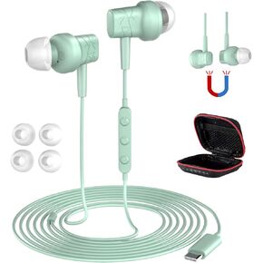 COOYA USB C Headphones for iPhone 16 Pro Max 15 iPad Air M2 Wired Earbuds Noise Cancelling HiFi Stereo Magnetic Type-C In-Ear Earphone+Mic for Samsung S25 Ultra S24 S23 A16 Pixel 9 8 for OnePlus 13 12