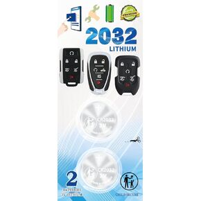 Key Fob Battery Replacement for Chevy GMC Silverado Equinox Malibu Sierra Traverse Cruze Impala Tahoe Terrain Acadia Yukon Colorado Camaro Suburban Trax Blazer Sonic Express Remote Key (Pack of 2)
