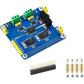 2-CH CAN HAT 2-Channel Isolated CAN Bus Expansion HAT for Raspberry Pi 5/4B/3B/2B/Zero/Zero W/Zero WH, MCP2515 + SN65HVD230 Dual Chips Solution,Multi Onboard Protection Circuits