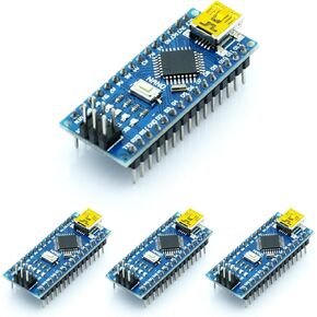 WWZMDiB Nano ATmega328P CH340 5V 16M Mini-Controller Board Compatible with Arduino Nano V3.0 (4Pcs Nano Welded Without Cable)