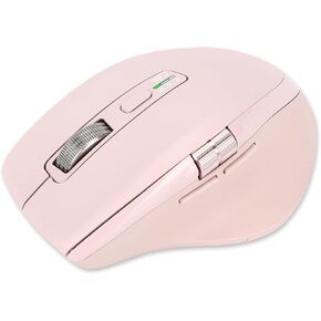 Wireless Bluetooth Side Scroll Mouse with Multi-Device, Ergonomic Computer Mice with Smart Flying Scroll, Quiet Click for Computer, Laptop, iPad, Tablet, MacBook(Pink)