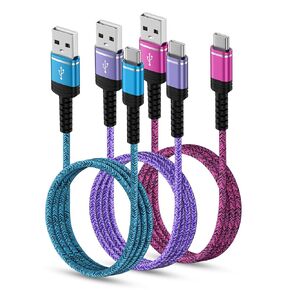 USB C Charger Cord Fast Charging 3 Pack 6ft for Samsung Galaxy S25 Ultra S25 Plus S25 A16 5G A35 A15 S24 FE S23 A54 Z Fold6, 3.1A Android Charger USB to USB C Cable Car Charger Wire Phone Power Cord
