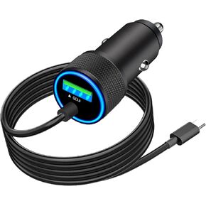 USB C Car Charger for iPhone 16 Fast Charging, BAOYUANDA 75W PD&QC3.0 Cigarette Lighter Plug Adapter Built-in 6ft Super Fast Type C Charger Cord for iPhone 16 Plus/16Pro/16 Pro Max, iPad Pro/Air/Mini