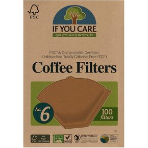 If You Care Unbleached Coffee Filters, #6 - 100 Count (Pack of 1) â€“ Cone Shaped, All Natural, Biodegradable, Compostable, Chlorine Free