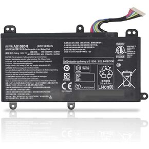 New AS15B3N Replacement Laptop Battery Compatible with Acer Predator G9-591 G9-592 G9-791 G9-792 GX-791 Series Notebook KT.00803.004 4ICR19/66-2 (14.8V 88.8Wh/6000mAh)