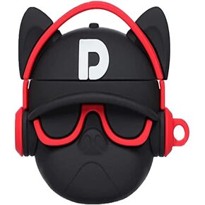 3D Unique Stylish Animals Hiphop Bulldog Silicone Case Compatible with Airpods3 2021 Airpods 3rd Soft Puppy Pet Headphone Cover a Funny French Dog Keychain for Girl Boys Best Gift Black