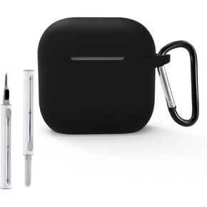 for Airpods 4th Generation Case Cover with Keychain,Come with Cleaning Kit Soft Silicone Full Protective Case,Men and Women for Apple AirPods 4 Case(Ferrous)