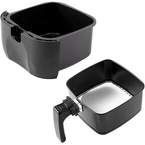 Nuwave 3QT Brio Replacement Base Tray & Fry Pan Basket – Compatible with NuWave 3QT Brio Model 36001 & 36011,Black