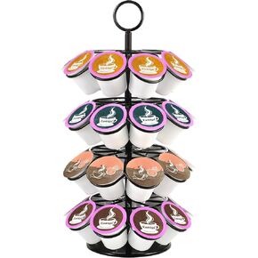 4-Tier K-Cup Holder Compatible with 36 K-Cups Pods, Coffee Pod Carousel, Coffee Pod Storage Stand Detachable Organizer for Countertop, Spins 360-Degrees