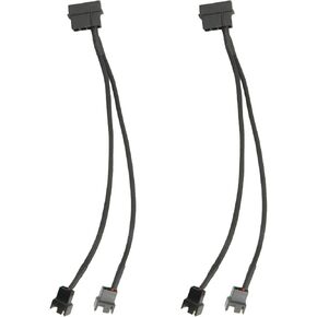 FBHDZVV 2Pcs 4 Pin PWM Fan Splitter Adapter Cable, 4pin MOL-ex Fan Splitter Cable Extension Power Cable 1 to 2 12v Black Sleeved Braided Computer PC Case Cooler Fan Power Splitter Adapter Cable