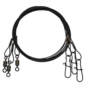 Eagle Claw 08012-014 18 بوصة زعيم الصلب 60#، أسود ، 3 عبوات