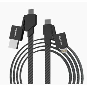 Raycon Magic Flex Cable 100 Watt 6-in-1 Cable (6 Feet) - Black