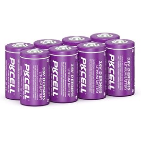 PKCELL 8 Pack ER34615 بطارية 19000mAh ER34615 D بطارية الخلية 3.6V بطارية الليثيوم (غير قابلة للتشغيل)