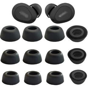 Replacement Ear Tips Compatible with Jabra Elite 10 Earbuds, Silicone Ear Buds Ear Cap Ear Plug Eartips Replacement for Jabra Elite 10 / Elite 85t Earbuds,S/M/L 3 Size 6 Pairs, Black 126