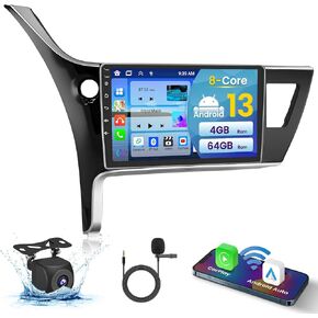 8 Core 4+64G Inefala for Toyota Corolla 2017-2018/Levin 2017 Android Car Radio Stereo with Wireless Carplay Android Auto, 10.1" Touchscreen with GPS WiFi BT5.0 FM/RDS 32EQ DSP Canbus Backup Camera
