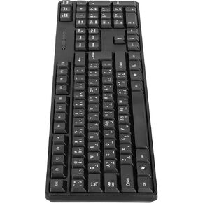 USB Wired Office Keyboard, 104 Keys Full Size Black Computer Keyboards Ergonomic Design Durable Keyboard in Arabic English Letter for Business PC and Laptop Mechanical Laptops