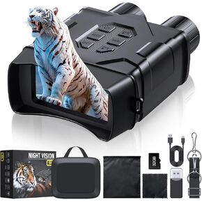 Night Vision Goggles 5K Infrared Binoculars 4" Large Screen Night Vision Binoculars for Adults, 10x Zoom Digital Night Vision with WiFi 32GB Memory Save Photo and Video