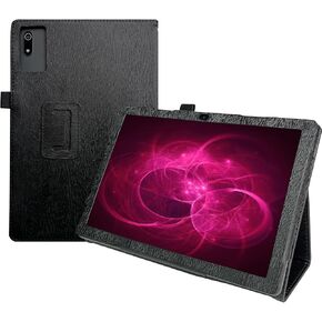 (for DigiLand DL1050) Transwon Protective Case for DigiLand 10.1 Tablet Model DL1050, with Stylus Holder/Magnetic Closure/Stand Cover - Black