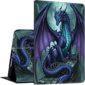 Rossy Case for iPad 10.2 Case for iPad 9th/ 8th/ 7th Generation (2021/2020/2019) Slim PU Leather Adjustable Stand Smart Cover with Auto Wake/Sleep for iPad 10.2 Inch,Dragon