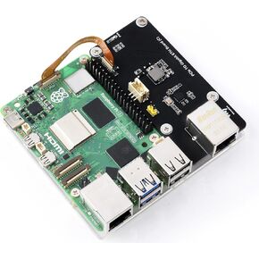 PCIe to Gigabit ETH Board for Raspberry Pi 5, Supports Raspberry Pi OS, Driver-Free Plug and Play, Raspberry Pi 5 PCIe Adapter with Transparent Acrylic Mounting Plate Side-Mounting Solution