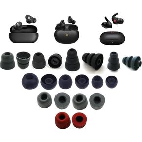 Replacement Foam Earphone Tips for Beats Solo Buds/Studio Buds+/Fit Pro, 10 Pairs, Memory Foam & Silicone