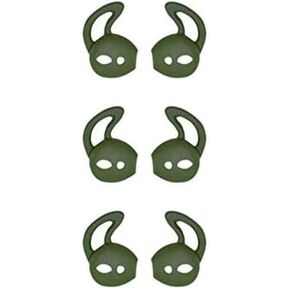Zotech 3 Pair Anti-Slip Silicone Earbuds Tips Hook, Compatible with Apple Earpods and Airpods 1&2 (Dark Green)