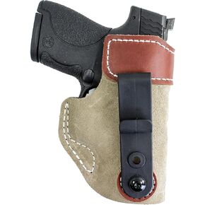 DeSantis Sof-Tuck IWB Holster - Compatible with Ruger SR9 Compact, S&W M&P Shield 9, Shield .40, Shield M2.0 0,M2.0 .40, Walther CCP, SCCY CPX-1, CPX-2, MC1SC, S/A Hellcat 3"" - Right Hand Fit, Black
