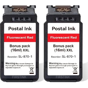 SL-870-1 Red Ink High Capacity 2 Pack SL870-1 SL8701 Fluorescent Red Ink Cartridge Remanufactured sl-870-1 Replacement for The PB SendPro Mailstation Series Postage Meter CSD1