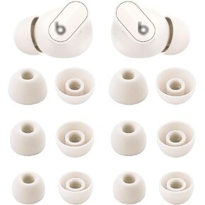 BLUEWALL Eartips Compatible with Beats Studio Buds + Studio Buds Plus, S/M/L 3 Sizes Soft Silicon Earbud Tips Replacement Eartips Compatible with Beats Studio Buds + 6 Pairs Ivory
