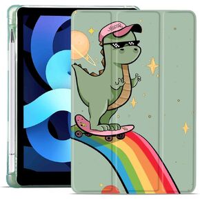 MAYCARI Splicing Lucky Cat Case for iPad Air5/Air4 with Pencil Holder, Cute for iPad 10.9 Inch 2022/2020 Protective Case with Soft TPU Back, Auto Sleep/Wake Cover Slim Shell