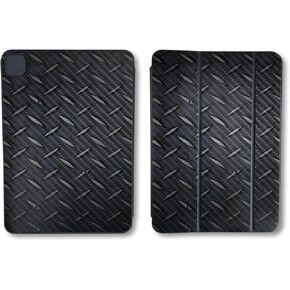 Carbon Fiber Skin Compatible with Apple Smart Folio for iPad Pro 11-inch (M4) 2024 - Black Diamond Plate - 3M Vinyl Protective Decal Cover - Easy to Apply | Crafted in The USA by MightySkins