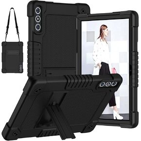 for KADYBE D106 Tablet Case,for MEIZE D106 Tablet Case,Shockproof Kids Rugged Case with Shoulder Strap for KADYBE D106/MEIZE D106/VOZIZOV D106/FEONAL Android 14 10 inch Tablet (Black)