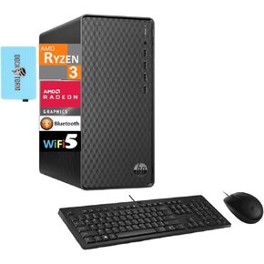 HP Business Desktop PC (AMD Ryzen 3 5300G 4-Core 4.0GHz, 8GB RAM, 256GB m.2 SATA SSD, AMD Radeon, AC WiFi, Bluetooth, RJ-45, Dark Black, Win 11 Pro) with Dockztorm Dock