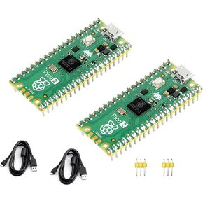 2PCS Compatible with Raspberry Pi Pico 2 Microcontroller Board with Pre-Soldered Header, Based on Official RP2350 Chip, Dual-Core & Dual-Architecture Design 4MB Flash (Yellow Header)