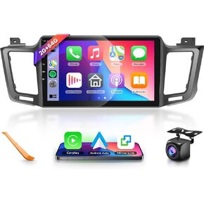 2G+64G Car Radio Stereo for Toyota RAV4 2013 2014 2015 2016 2017 2018, Wireless CarPlay/Android Auto,10.1 Inch HD Touch Screen Android 13 Head Unit GPS WiFi Bluetooth FM/RDS EQ HD Camera