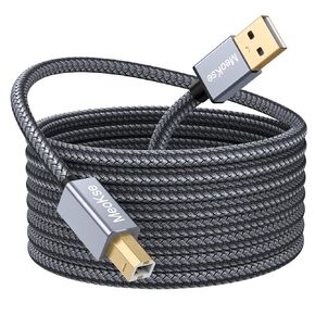 Meokse Printer Cable 50FT,USB Printer Cord 2.0 Type A Male to B Male Cable Scanner Cord High Speed Compatible with HP, Canon, Dell, Epson, Lexmark, Xerox, Samsung and More