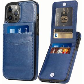 iPhone 13 Pro Max Wallet Case with Credit Card Holder for Women Men PU Leather Wallet Case for for iPhone 13 Pro Max 6.7 inch (Blue)
