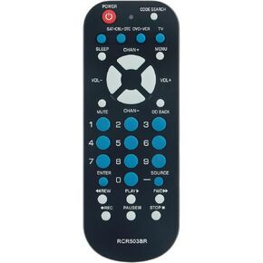 RCR503BR sub RCR503BE RCR503BZ 3-Device Palm-Sized Universal Remote Control fit for TV DVD or VCR Satellite Receiver Cable Box Digital TV Converter